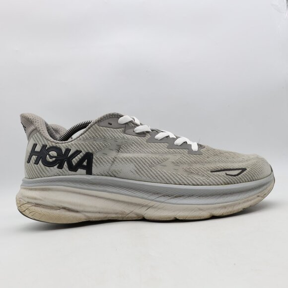 Hoka One One Clifton 9 Men's Size 12 D Harbor Mist Black Gray White 1127895 HMBC - Picture 1 of 11